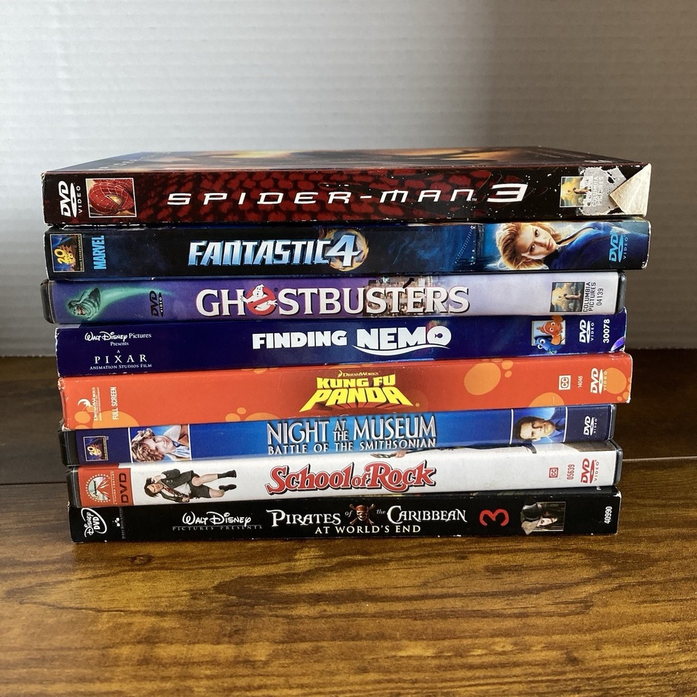 DVD Lot of 8 – Family Movies, Marvel, Pixar, Comedy & Animated – Kids Favorites